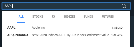 Screenshot of lookup dropdown