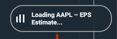 Status loader displaying during data load
