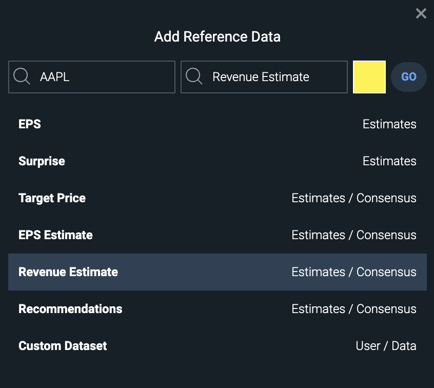 Experimental Reference Data Search Box