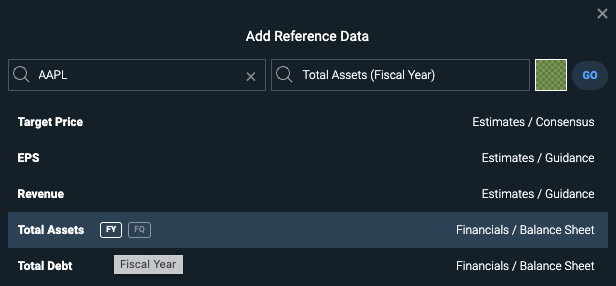 Reference Data Search Results Frequency