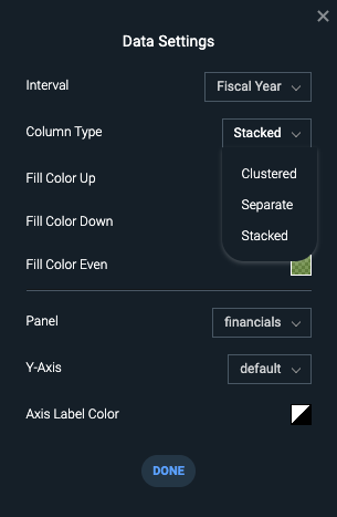 Select column type for advanced histograms