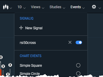 SignalIQ section of Events menu